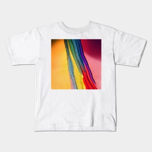 Liquid Colors Flowing Infinitely - Heavy Texture Swirling Thick Wet Paint - Abstract Inspirational Rainbow Drips Kids T-Shirt